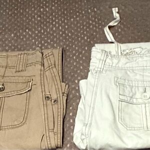 Maurices Pair of Casual Cargo Pocketed Pants - Khaki and Lighter beige